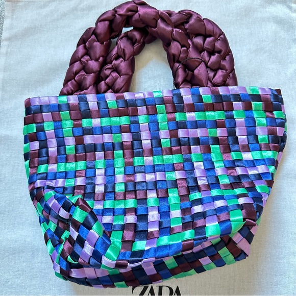 New Zara Small Woven Blue Purse Bag Limited Edition 5601/001/400 - Picture 5 of 10